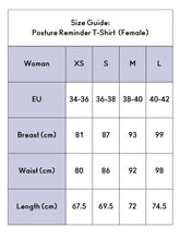 Load image into Gallery viewer, Swedish Posture - Reminder Posture T-Shirt for Women - Posture Corrector, Black or White