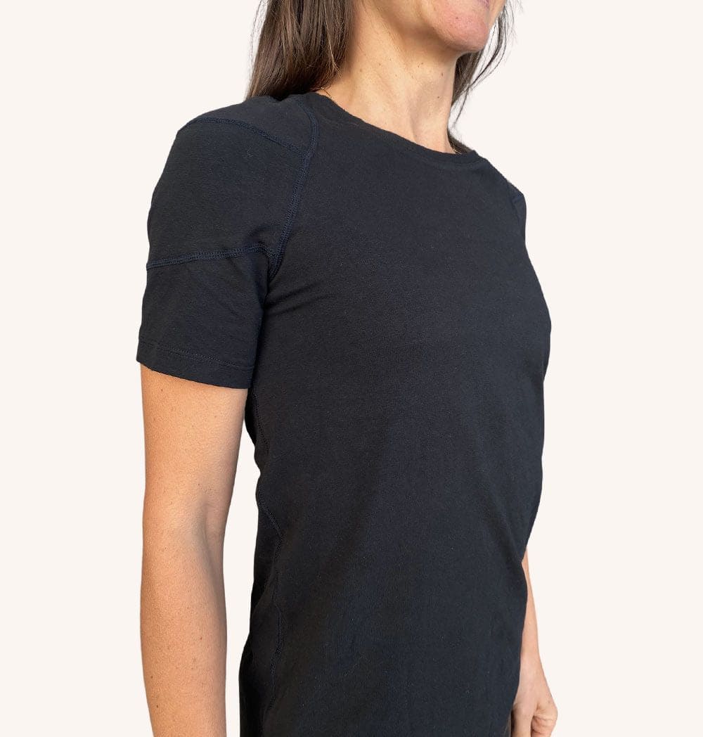 Swedish Posture Women's Posture Cotton T-Shirt Posture Corrector Black or White