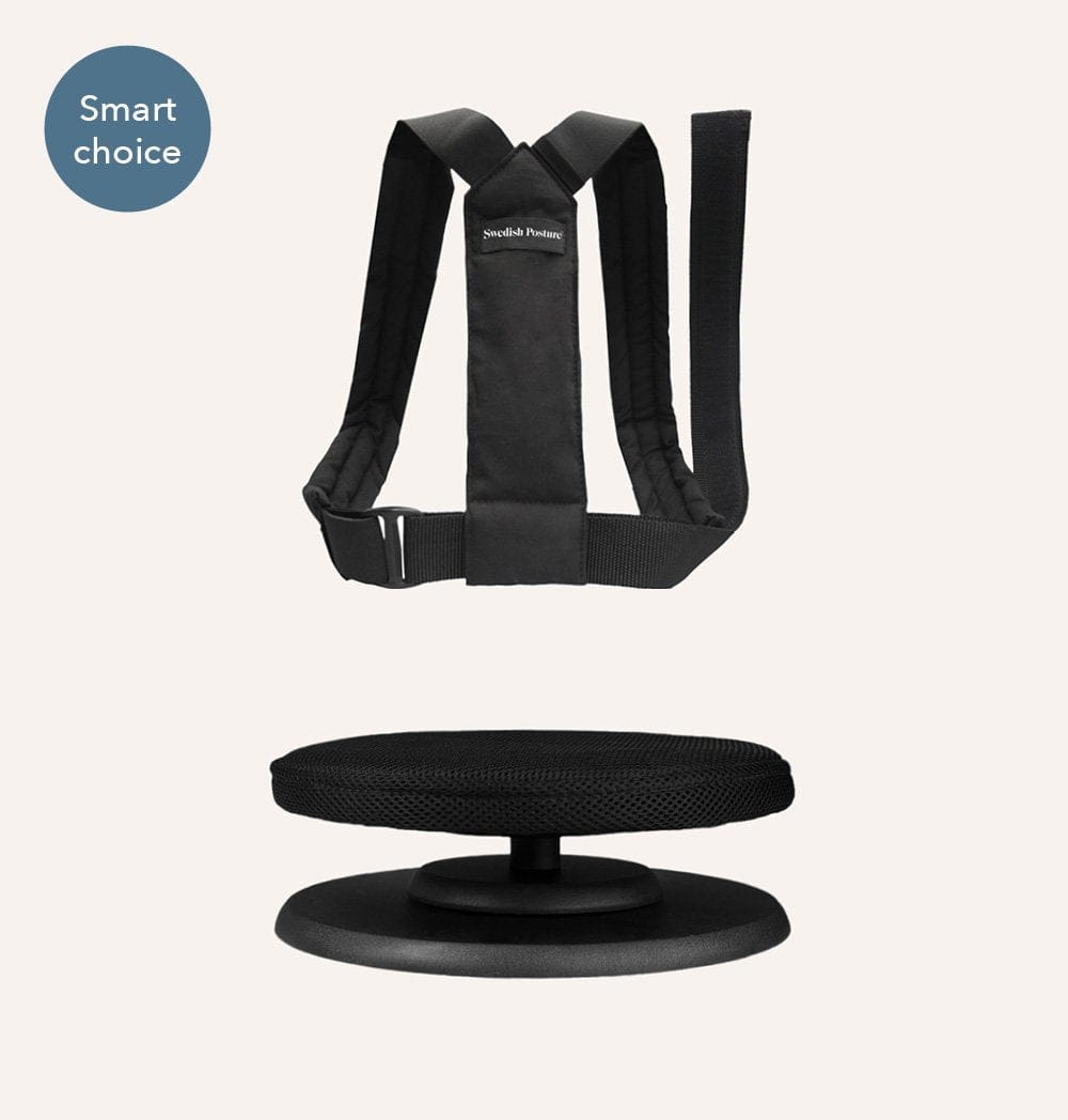 Swedish Posture Home Ergonomics Smart Kit: Flexi Universal Posture Brace With Ergonomic Balance Seat